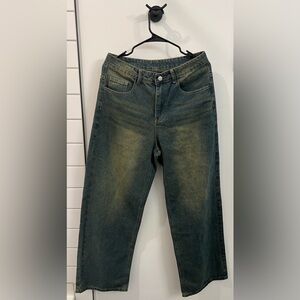 Womens Baggy Jeans Wide leg Pants Y2k 90's Vintage Hip Hop - Small